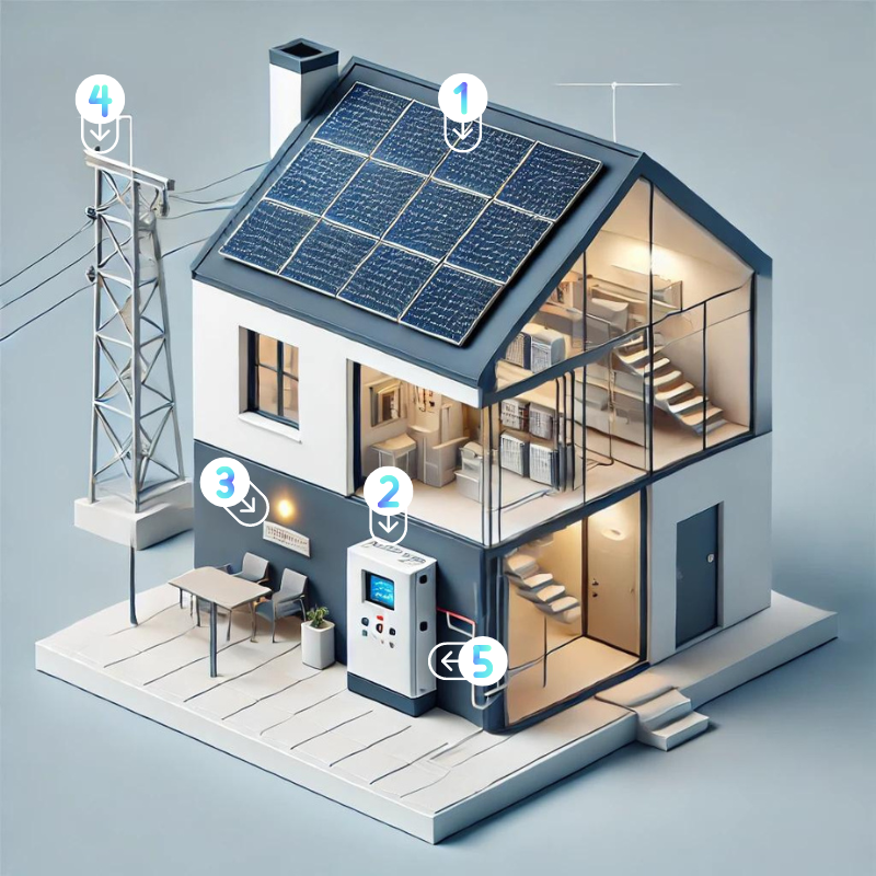 Схема работы солнечной электростанции