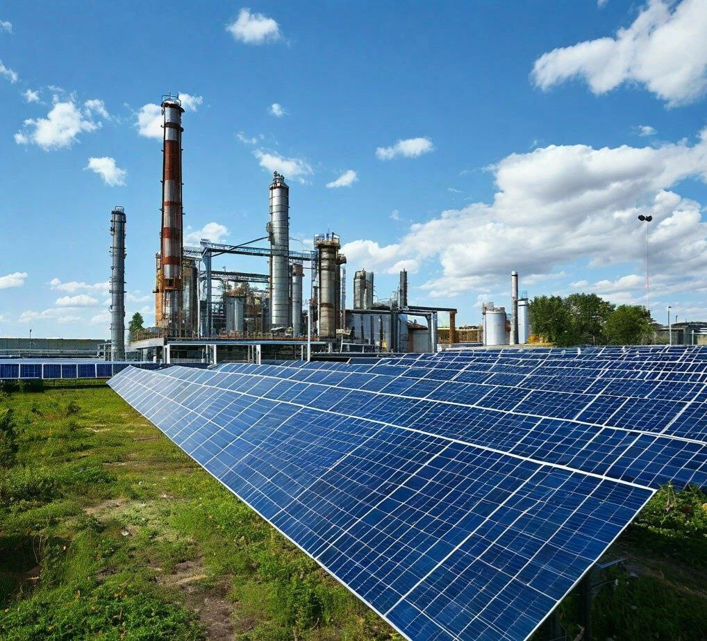 Солнечная электростанция рядом с промышленным предприятием — решение для снижения затрат на электроэнергию бизнеса.